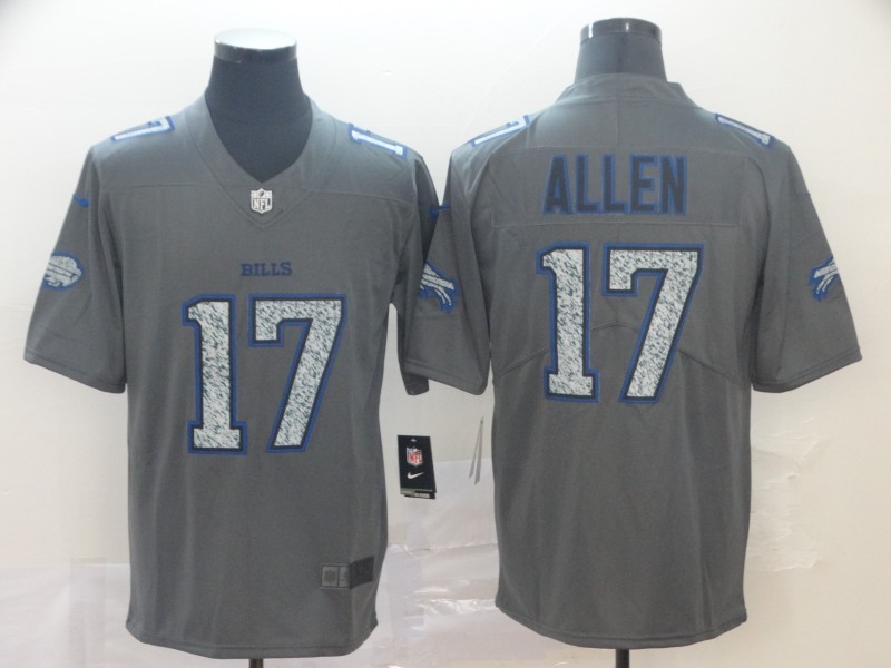 Men's Buffalo Bills Josh Allen #17 Gray Jersey